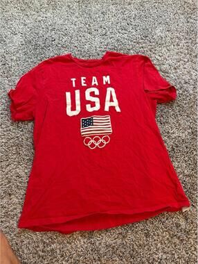Mens Red Team USA Olympic Graphic Tee Large
